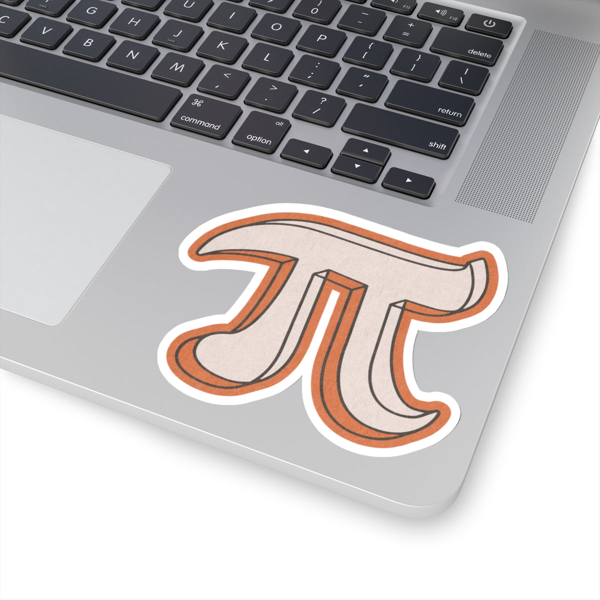 Retro Pi Sticker Orange