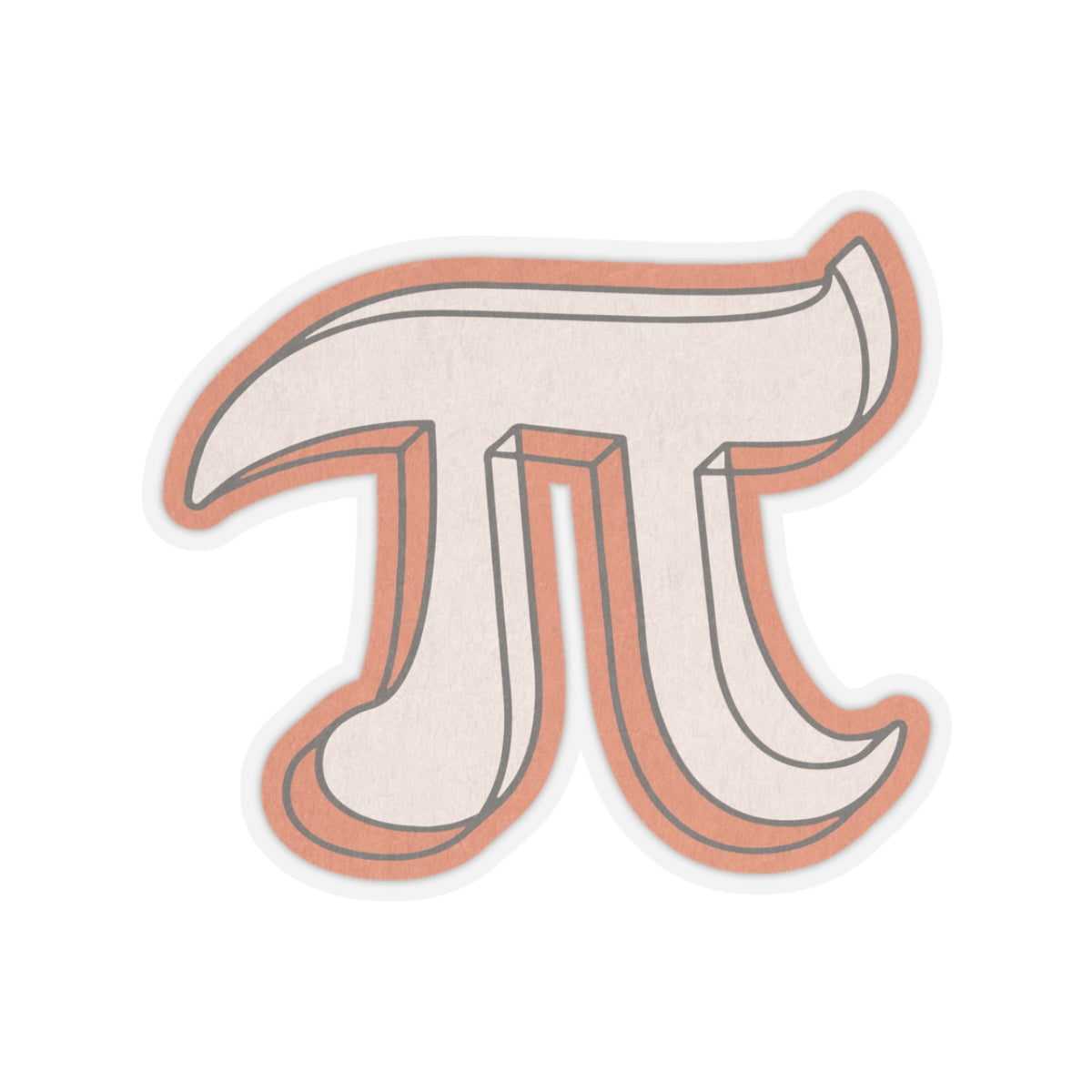 Retro Pi Sticker Orange