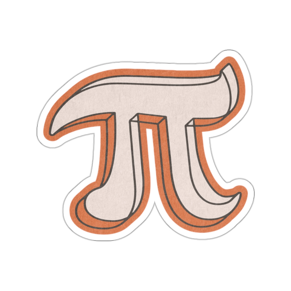 Retro Pi Sticker Orange